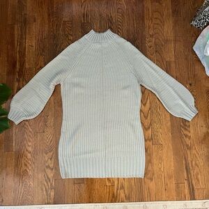 Grey Mock Neck Sweater Dress